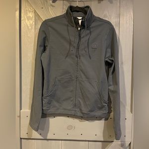 Adidas Sweater Jacket Women’s Medium Full Zip Blue/Grey Logo Activewear